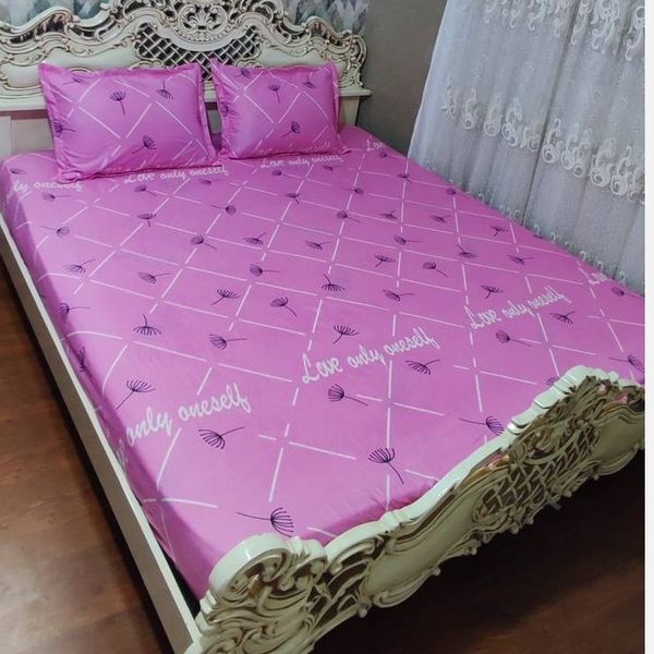 روتختی دونفره صورتی طرح قاصدک روکش تشک دونفره صورتی شاپرک