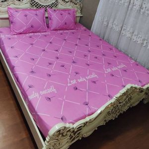 قیمت روتختی دونفره صورتی طرح قاصدک روکش تشک دونفره صورتی شاپرک