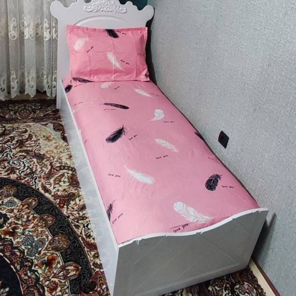 فروش اینترنتی روتختی یک نفره صورتی روکش تشک کشدوزی شده یکنفره صورتی پر