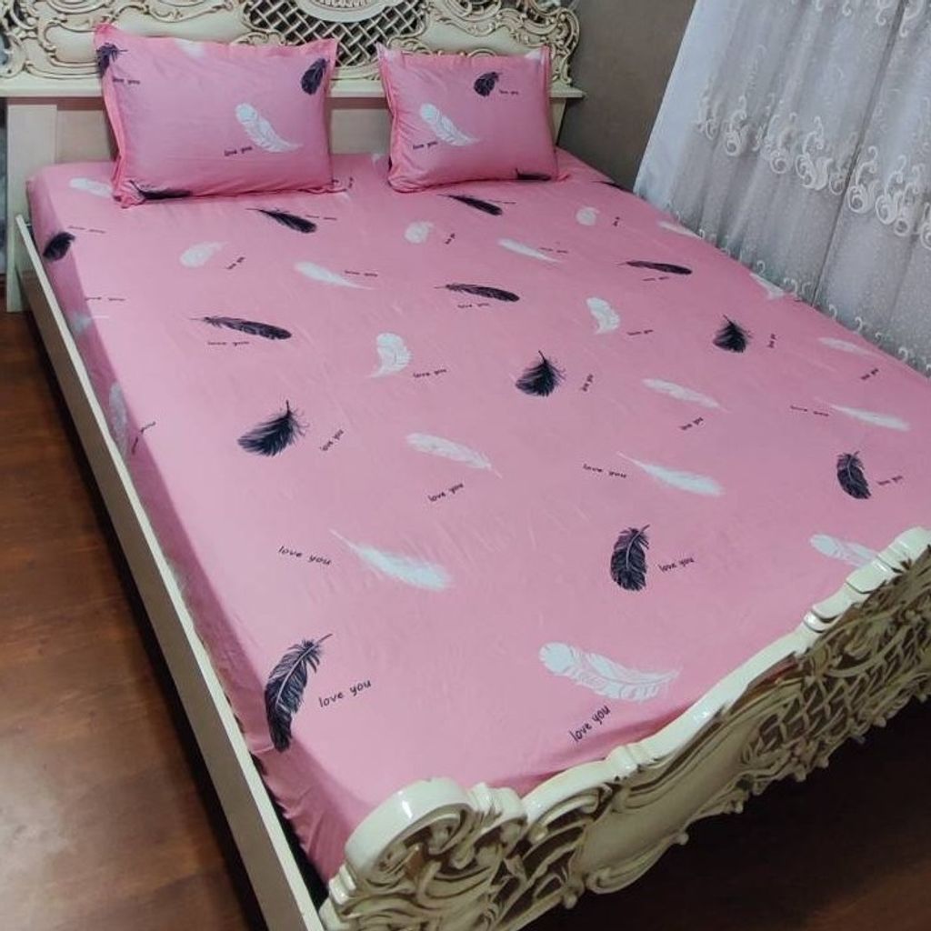 خرید انلاین روتختی دونفره صورتی پر روکش تشک صورتی نیم ست روتختی دونفره صورتی پر