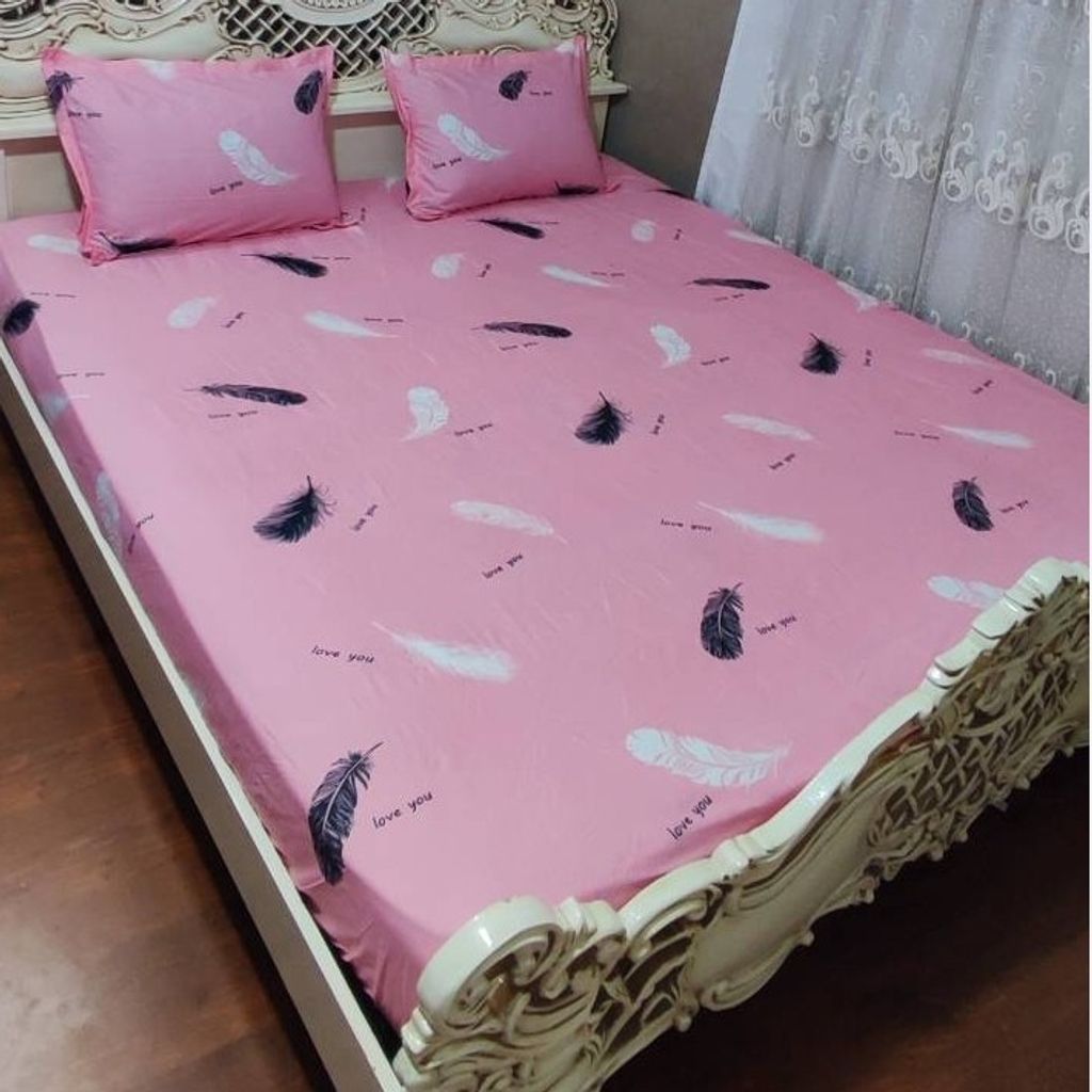 قیمت ارزان روتختی دونفره صورتی پر روکش تشک صورتی نیم ست روتختی دونفره صورتی پر