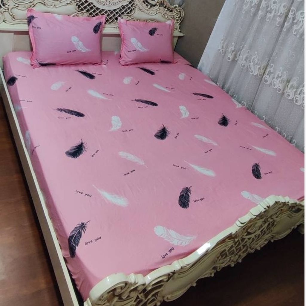 خرید آنلاین روتختی دونفره صورتی پر روکش تشک صورتی نیم ست روتختی دونفره صورتی پر