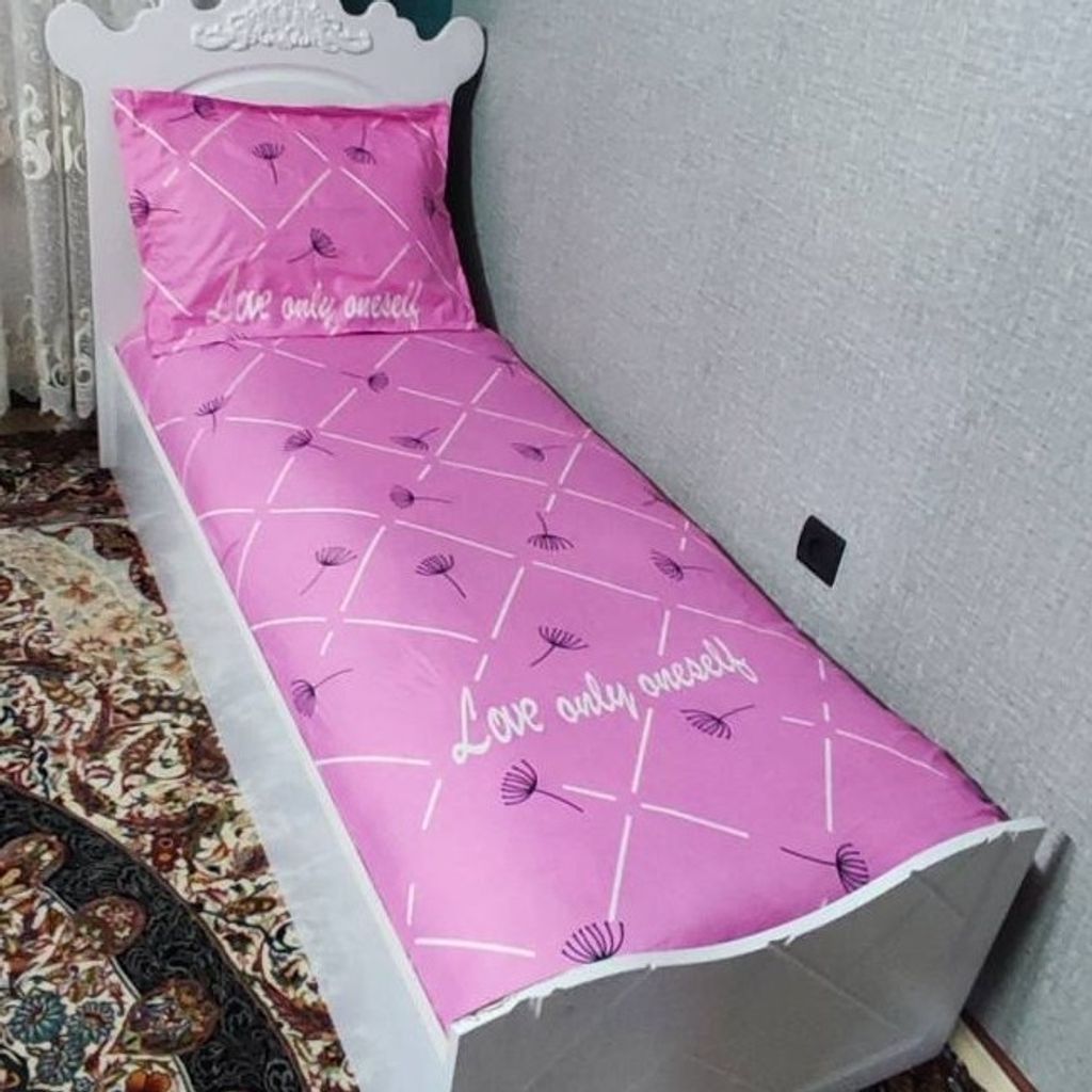 خرید اینترنتی روتختی یک نفره صورتی روکش تشک یک نفره صورتی دخترانه 