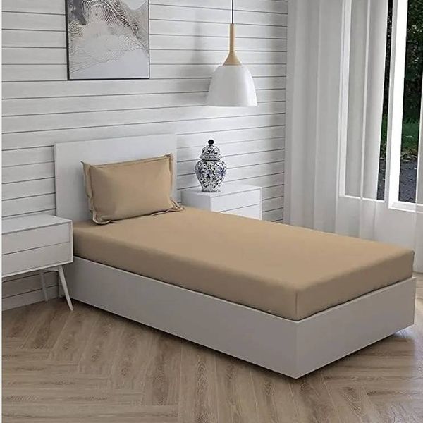 روتختی ساده یک نفره کرم روکش تشک یکنفره کرم ساده