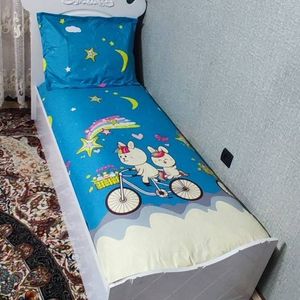 قیمت روتختی یک نفره زمینه ابی اسمانی روتختی کارتونی طرح دوچرخه