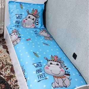 روتختی یکنفره بچه گانه زمینه ابی اسمانی روتختی اسپرت پسرانه دخترانه روتختی سرخپوست روتختی سورخپوستی