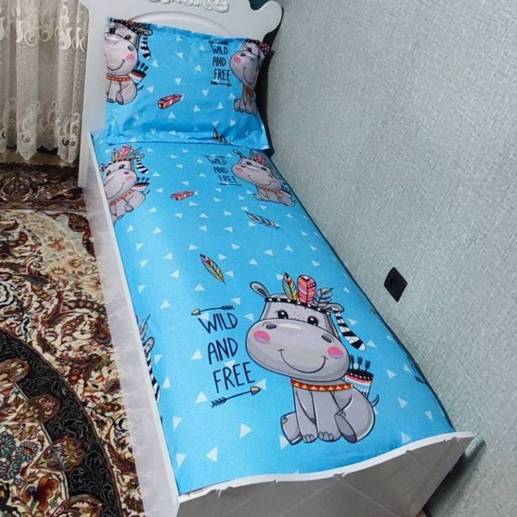 خرید اینترنتی روتختی یکنفره بچه گانه زمینه ابی اسمانی روتختی اسپرت پسرانه دخترانه روتختی سرخپوست روتختی سورخپوستی