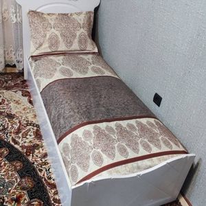 قیمت ارزان روتختی یک نفره کرم قهوه ای طوسی روتختی نیم ست کشدار