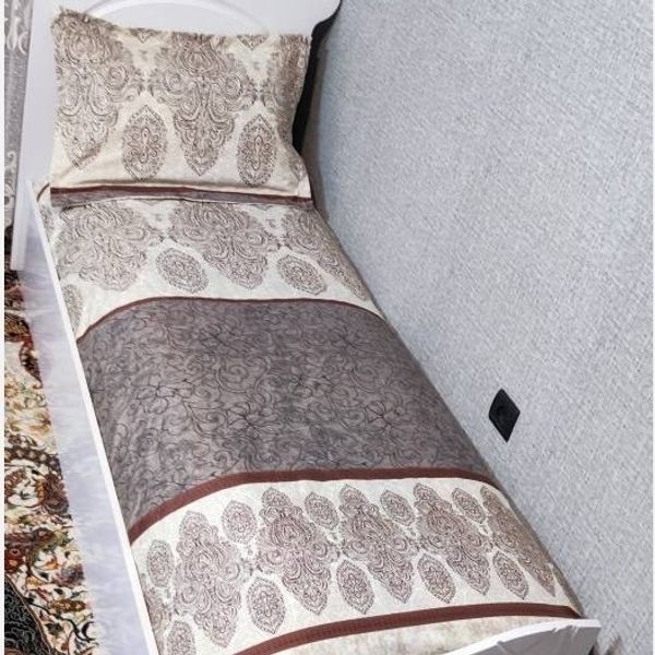 روتختی یک نفره کرم قهوه ای طوسی روتختی نیم ست کشدار