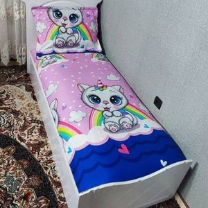 فروش اینترنتی روتختی دخترانه یکنفره کیتی روتختی یک نفره گربه ملوس یاسی رنگین کمان