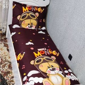 روتختی یک نفره بچه گانه تدی زمینه قهوه ای تیره روتختی تدی پسرانه