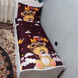 قیمت روتختی یک نفره بچه گانه تدی زمینه قهوه ای تیره روتختی تدی پسرانه
