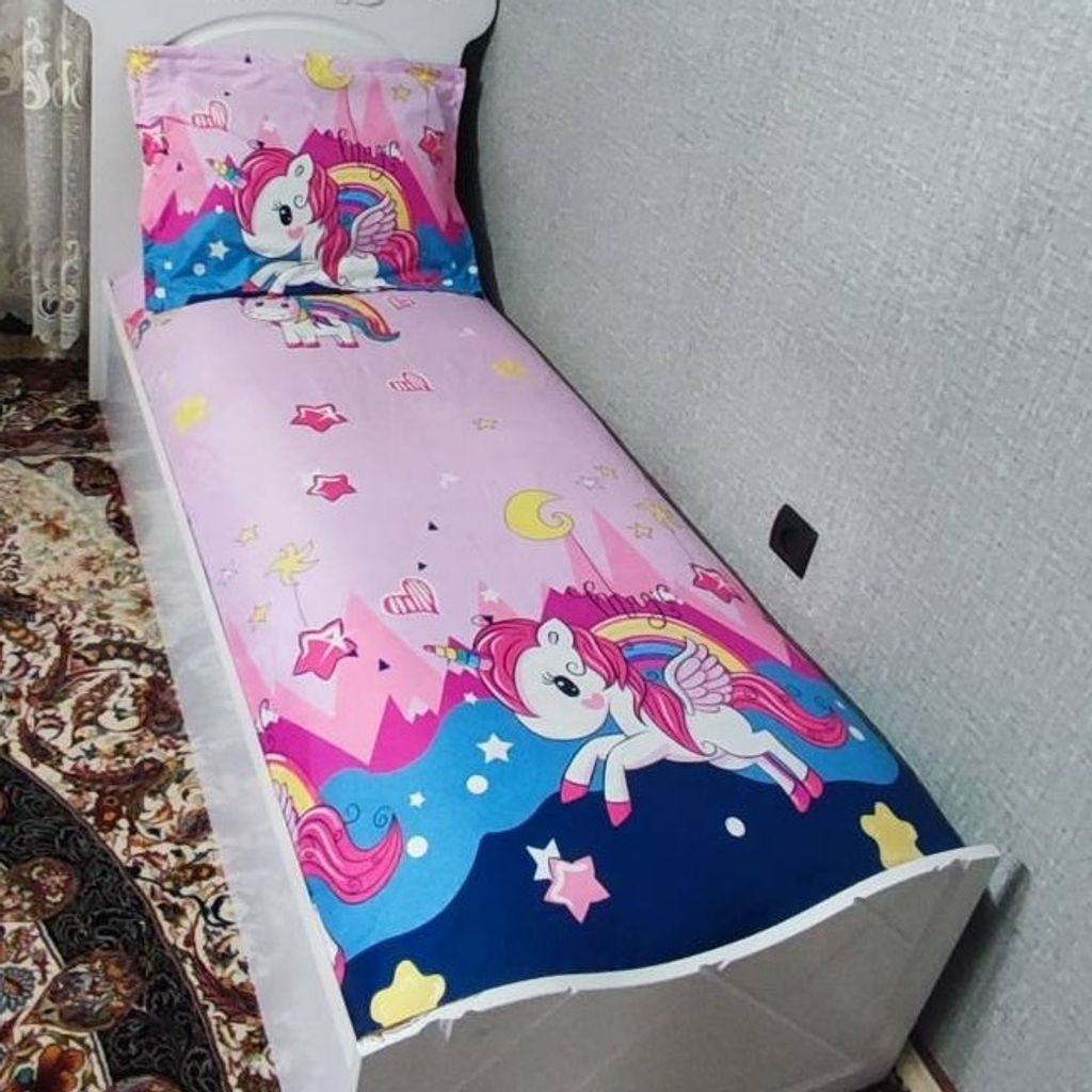 قیمت ارزان روتختی یکنفره دخترانه عروکسی یونی کورن روتختی یونیکورن روتختی اسب تکشاخ روتختب اسب تک شاخ