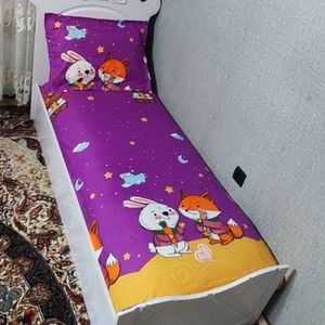 مشخصات روتختی یک نفره بچه گانه خرگوش و روباه روتختی یکنفره کشدار پسرانه و دخترانه بنفش زرد خرگوش هویج