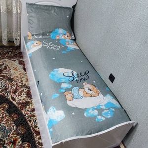 خرید اینترنتی روتختی نیم ست یک نفره بچه گانه طوسی تدی خوابالو روتختی عروسکی بچه گانه پسرانه و دخترانه