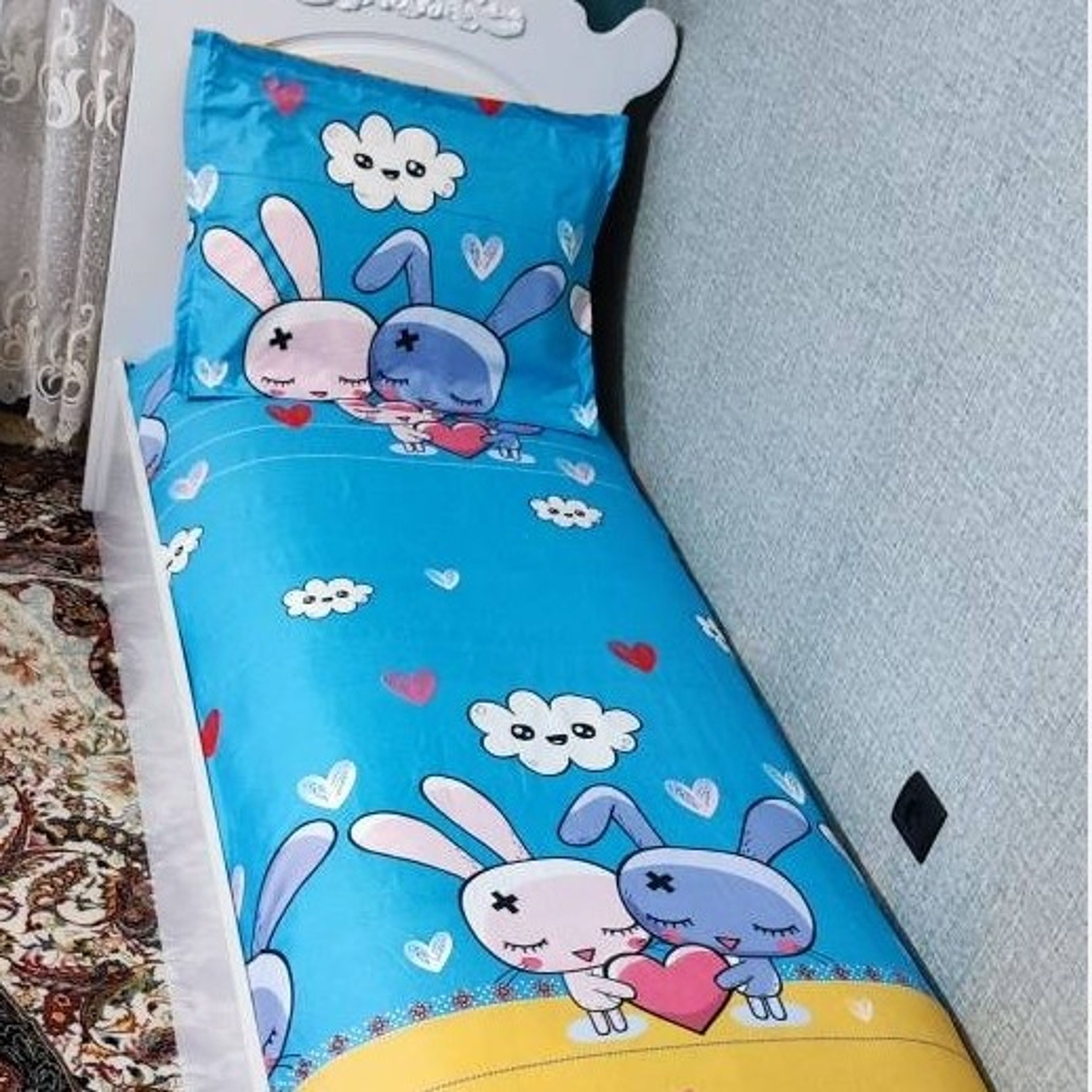 خرید اینترنتی روتختی یک نفره کشدوزی شده بچه گانه خرگوشی بانی bunny