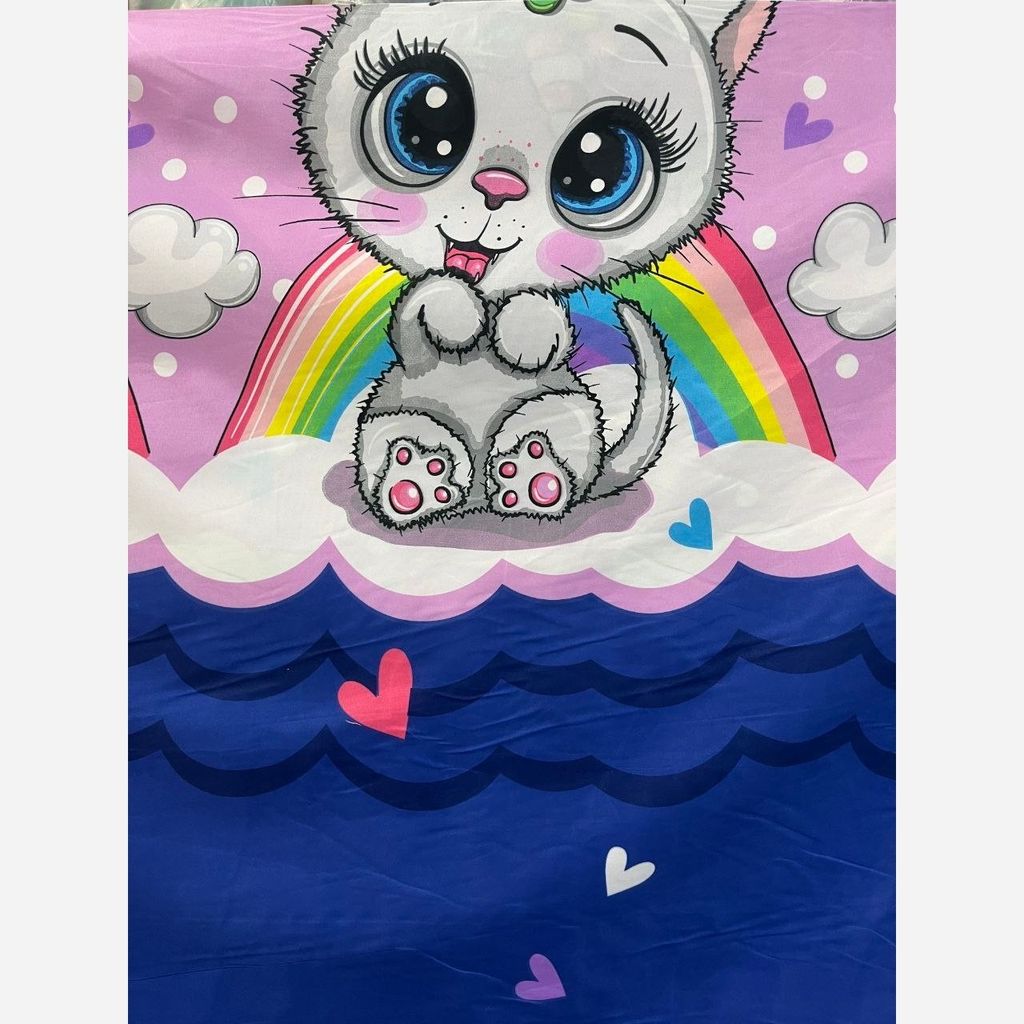 مشخصات پارچه روتختی دخترانه گربه پارچه ملحفه کتی روتختی کارتونی پیشی پارچه گوربه