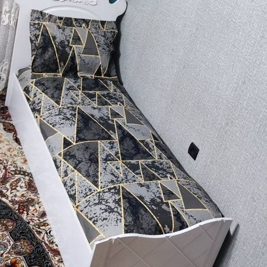 قیمت ارزان روتختی یکنفره قهوهای طوسی روتختی ملحفه یک نفره کشدوزی شده