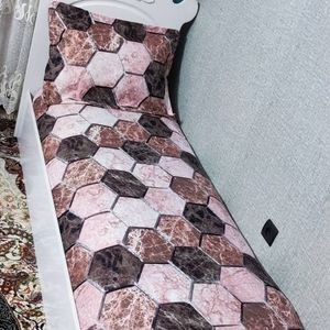 قیمت روتختی یک نفره طرح سنگی روکش تشک یک نفره سنگی قهوه ای گلبهی 