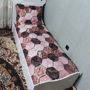 خرید انلاین روتختی یک نفره طرح سنگی روکش تشک یک نفره سنگی قهوه ای گلبهی 