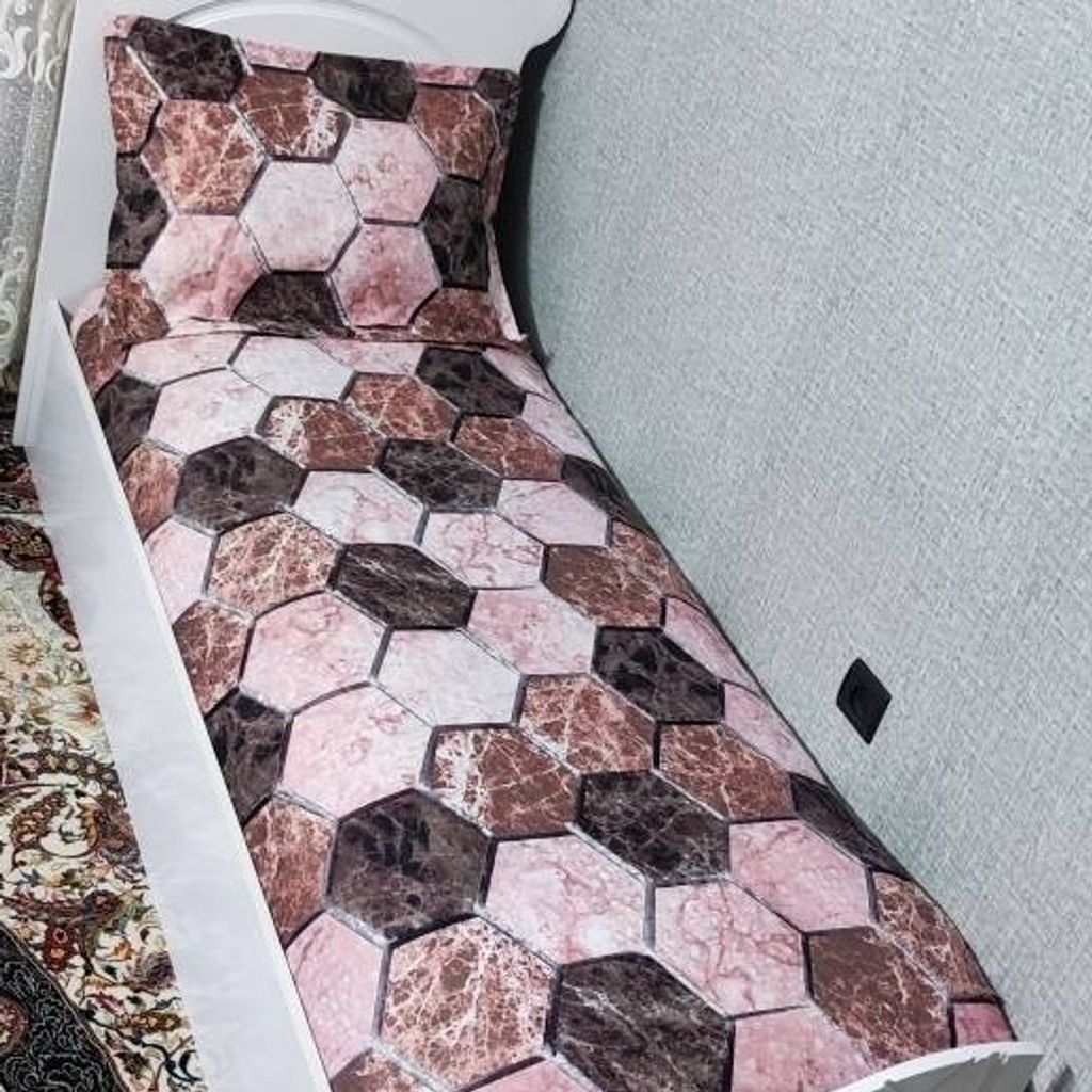 قیمت روتختی یک نفره طرح سنگی روکش تشک یک نفره سنگی قهوه ای گلبهی 