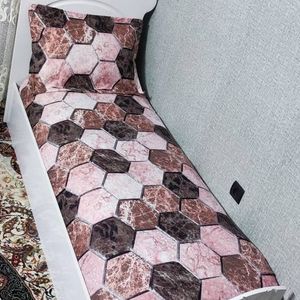 قیمت روتختی یک نفره طرح سنگی روکش تشک یک نفره سنگی قهوه ای گلبهی 
