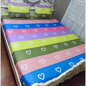 خرید اینترنتی روتختی دونفره طرح مداد رنگی روکش تشک فانتزی رنگین کمان