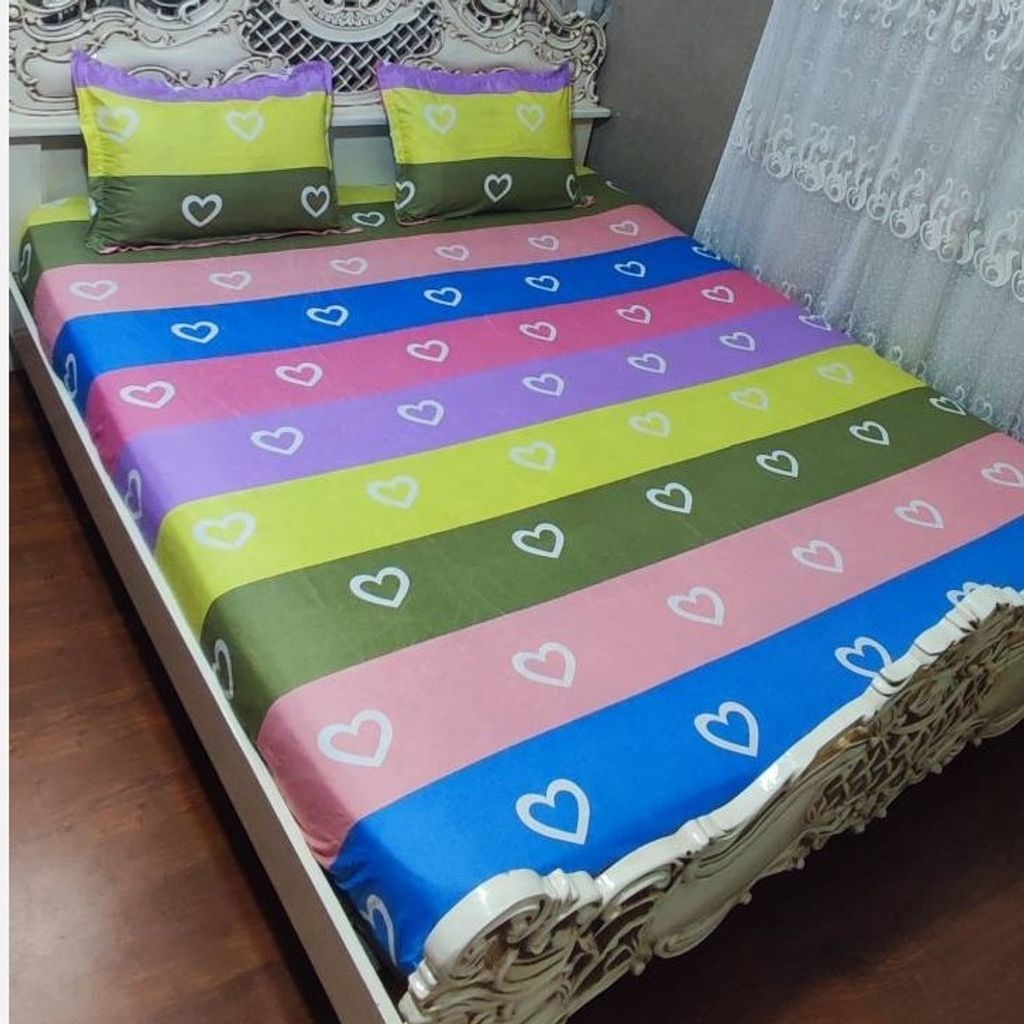 قیمت روتختی دونفره طرح مداد رنگی روکش تشک فانتزی رنگین کمان