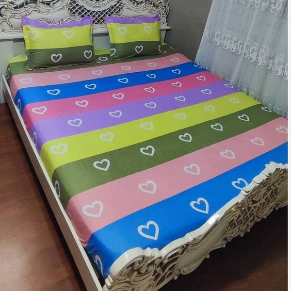 روتختی دونفره طرح مداد رنگی روکش تشک فانتزی رنگین کمان