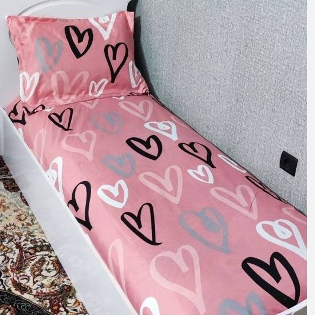 قیمت ملحفه یک نفره صورتی قلبی روتختی یک نفره صورتی