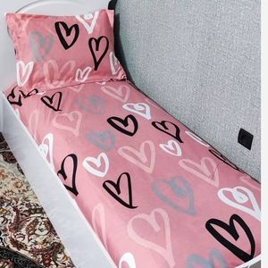 قیمت ملحفه یک نفره صورتی قلبی روتختی یک نفره صورتی