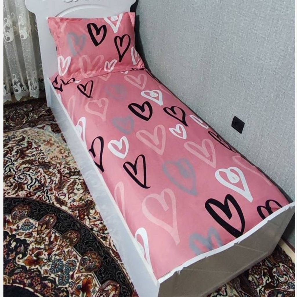 خرید آنلاین ملحفه یک نفره صورتی قلبی روتختی یک نفره صورتی