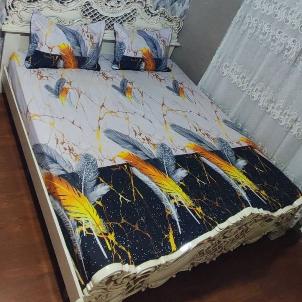 قیمت ارزان روتختی دونفره سفید طوسی روکش دونفره سفید کرم مشکی طلایی