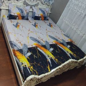 روتختی دونفره سفید طوسی روکش دونفره سفید کرم مشکی طلایی