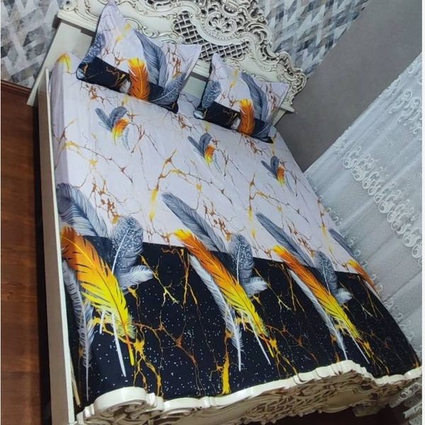 روتختی دونفره سفید طوسی روکش دونفره سفید کرم مشکی طلایی