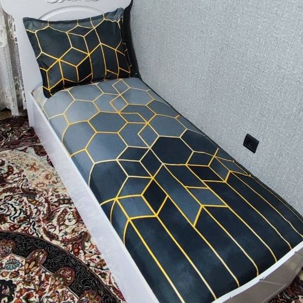 روتختی یک نفره زمینه طوسی زنبوری