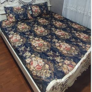 قیمت ارزان روتختی دونفره گل دار روکش تشک دونفره ملحفه دونفره کشدوزی شده گل دار
