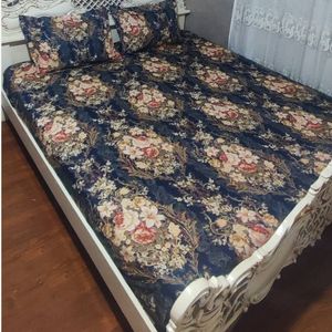خرید انلاین روتختی دونفره گل دار روکش تشک دونفره ملحفه دونفره کشدوزی شده گل دار