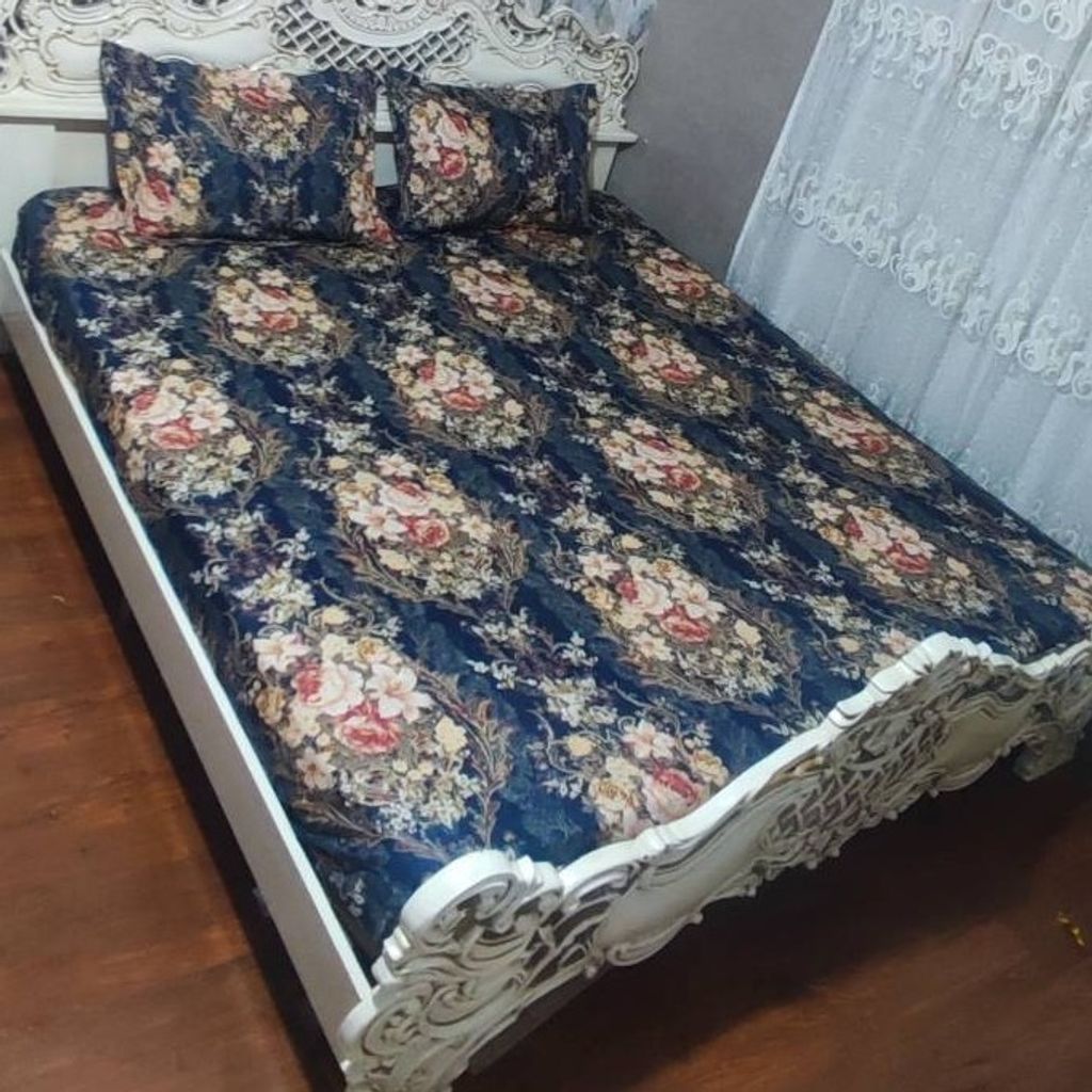 فروش اینترنتی روتختی دونفره گل دار روکش تشک دونفره ملحفه دونفره کشدوزی شده گل دار