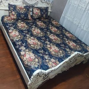 روتختی دونفره گل دار روکش تشک دونفره ملحفه دونفره کشدوزی شده گل دار