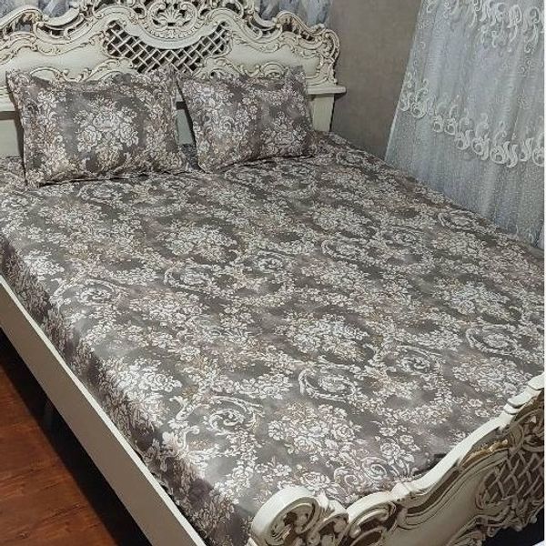 روتختی دونفره کرمی رنگ روتختی قهوه ای روکش تشک دونفره زمینه کرم قهوه ای