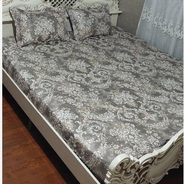 روتختی دونفره کرمی رنگ روتختی قهوه ای روکش تشک دونفره زمینه کرم قهوه ای