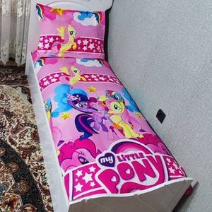 قیمت ارزان روتختی یک نفره دخترانه پونی کوچولو روکش تشک دخترانه صورتی pony پونی