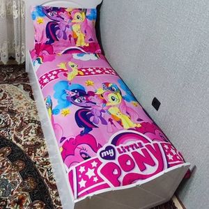 قیمت ارزان روتختی یک نفره دخترانه پونی کوچولو روکش تشک دخترانه صورتی pony پونی
