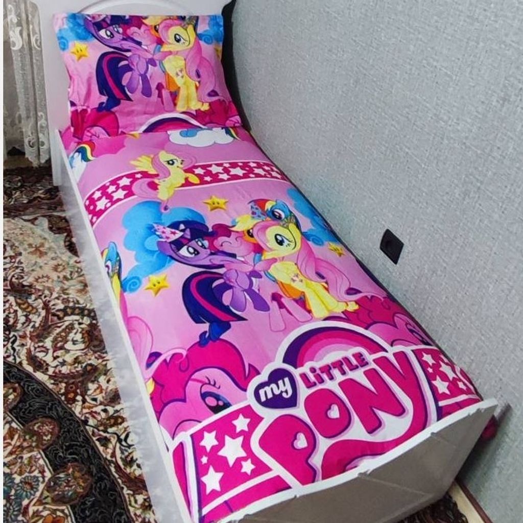 قیمت ارزان روتختی یک نفره دخترانه پونی کوچولو روکش تشک دخترانه صورتی pony پونی