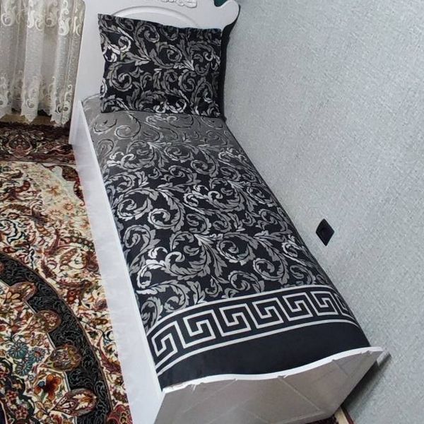 روتختی یکنفره ورساچ سیاه طوسی روکش تشک ورساچه مشکی سایه طوسی