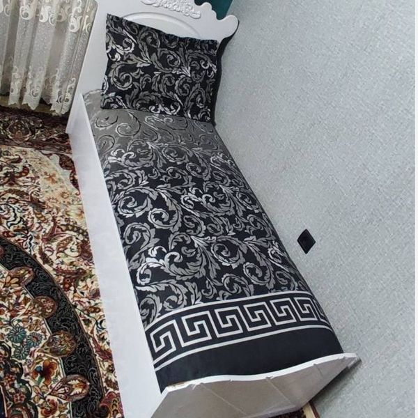 روتختی یکنفره ورساچ سیاه طوسی روکش تشک ورساچه مشکی سایه طوسی