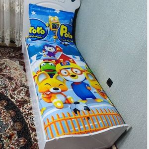 خرید اینترنتی روتختی یک نفره پسرانه پورورو پنگوئن کوچولو روکش تشک pororo