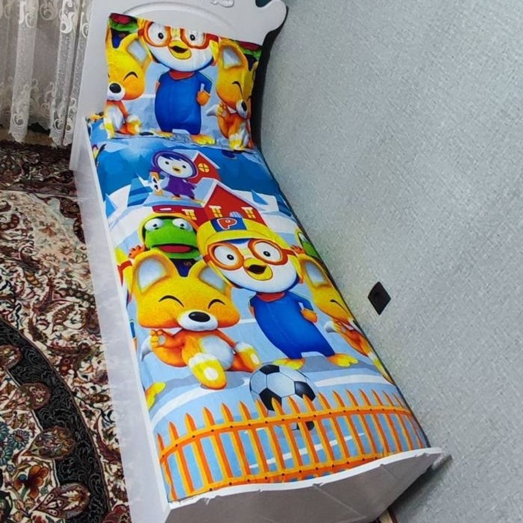 خرید اینترنتی روتختی یک نفره پسرانه پورورو پنگوئن کوچولو روکش تشک pororo