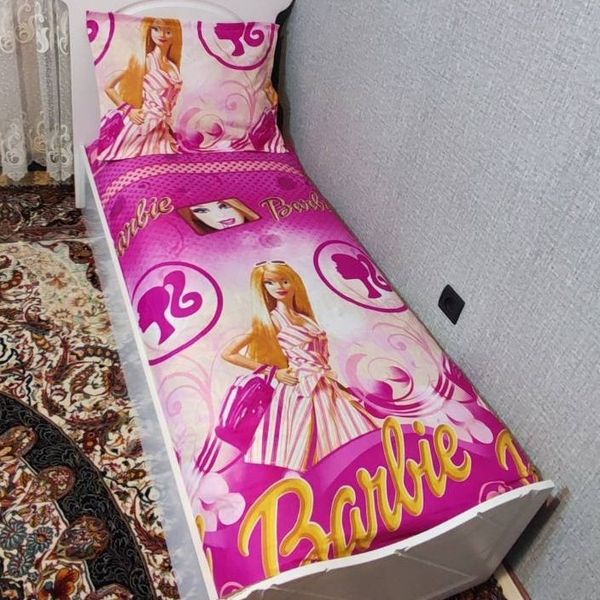 روتختی یک نفره دخترانه باربی صورتی روکش تشک دختراته باربی لندن